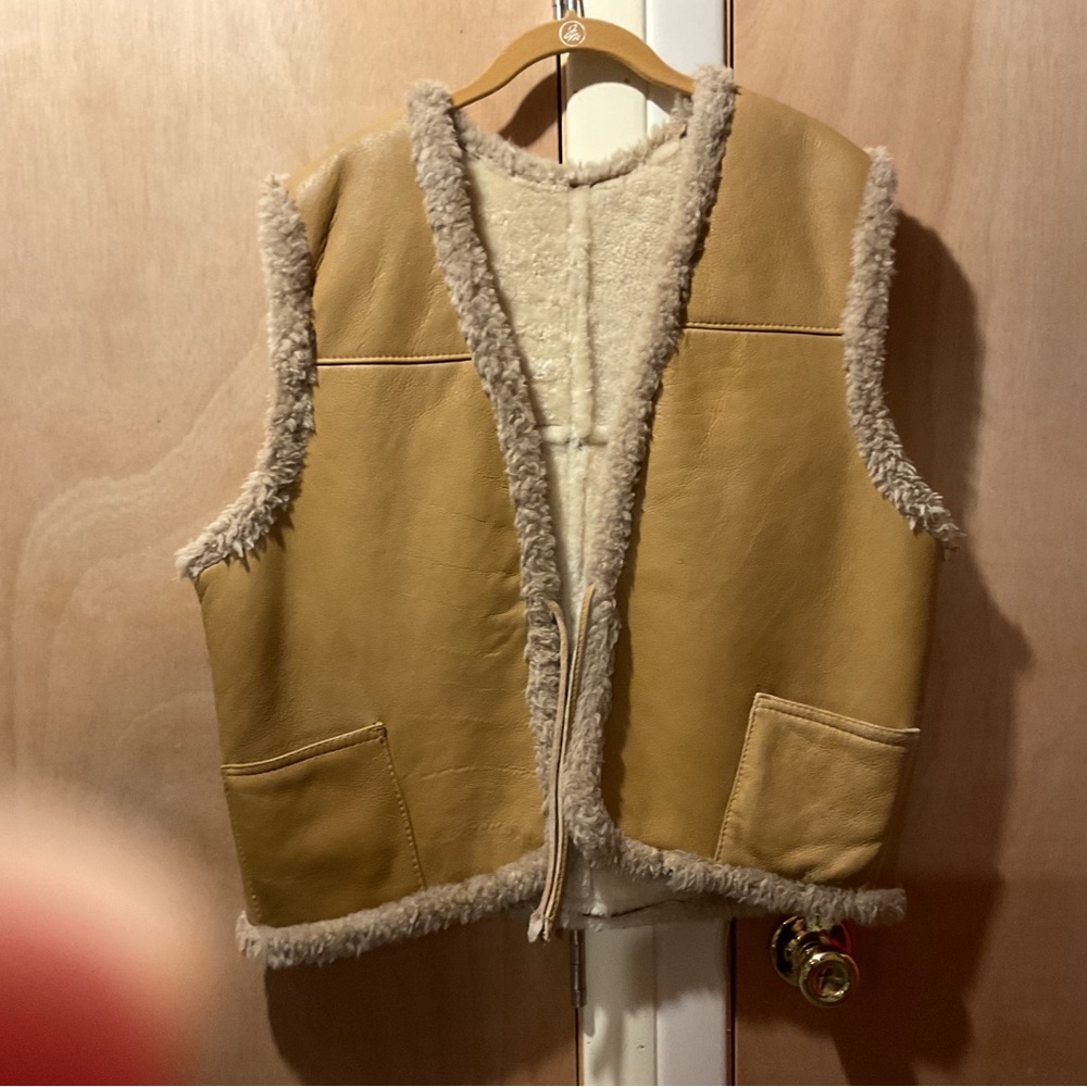 Tan Shearling Vest